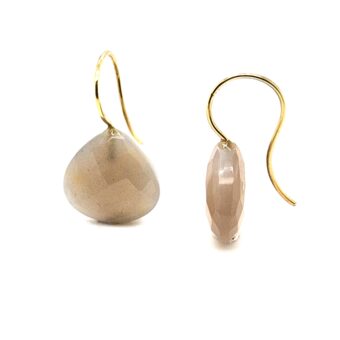 Moonstone Leaf cut earhook