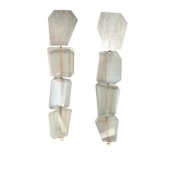 Angular moonstone earrings