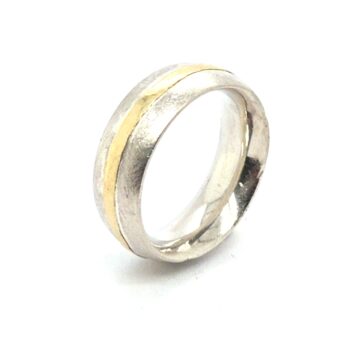 Silver with 24k gold ring